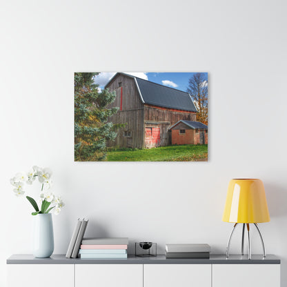 U R There Photography East Leonard Road Red Rustic Farmhouse Acrylic Wall Print 30″ x 20″ (Horizontal) 0.25''