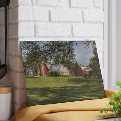 U R There Photography Clark Park Road Reds Rustic Farmhouse Tempered-Glass Cutting Board