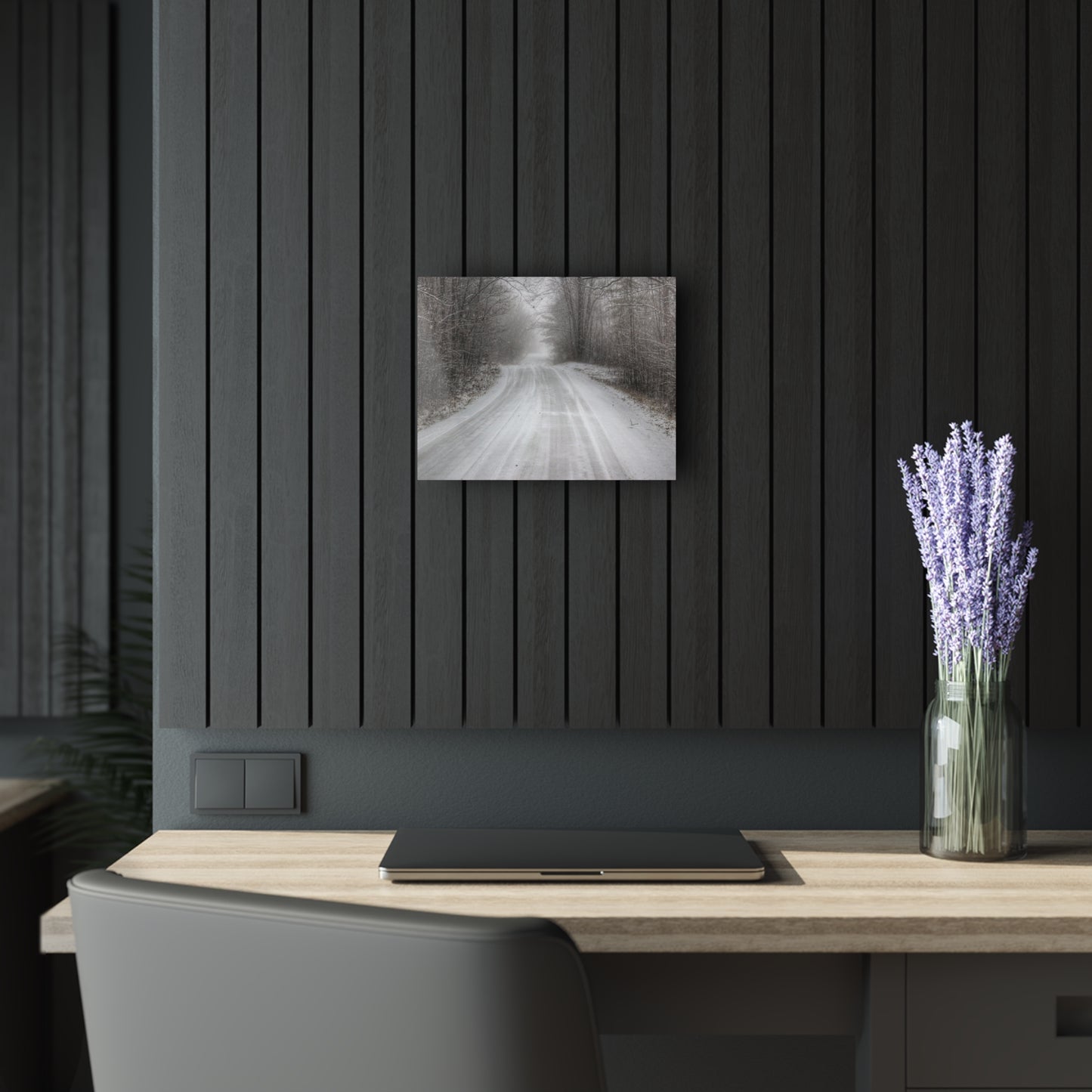 U R There Photography Cold Country Roads Rustic Farmhouse Acrylic Wall Print