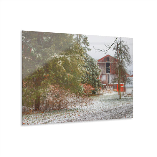 U R There Photography Lum Hidden Red Rustic Farmhouse Acrylic Wall Print