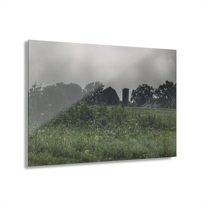U R There Photography Hill Road Grey in the Fog Rustic Farmhouse Acrylic Wall Print