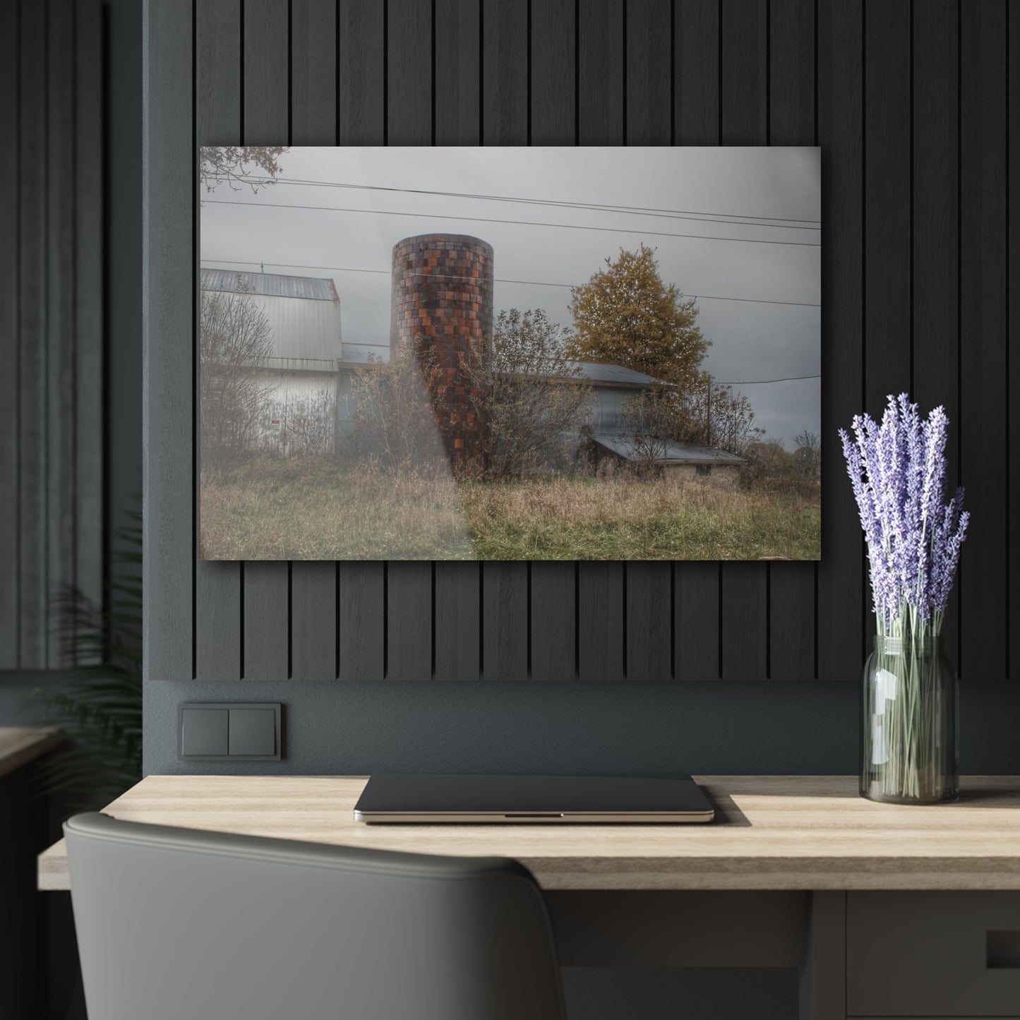 U R There Photography Bordman Road Grey Rustic Farmhouse Acrylic Wall Print
