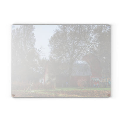U R There Photography Dryden Road Reds Rustic Farmhouse Tempered-Glass Cutting Board
