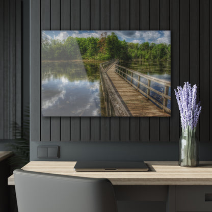 U R There Photography Linear Park Bridge in Lapeer III Rustic Farmhouse Acrylic Wall Print