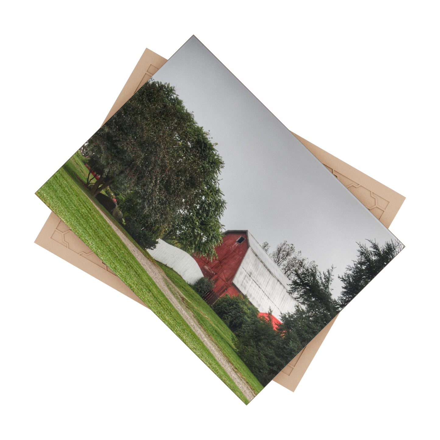 U R There Photography Bronson Lake Hidden Red II Rustic Farmhouse Decorative Ceramic Tile 6" × 8" Glossy