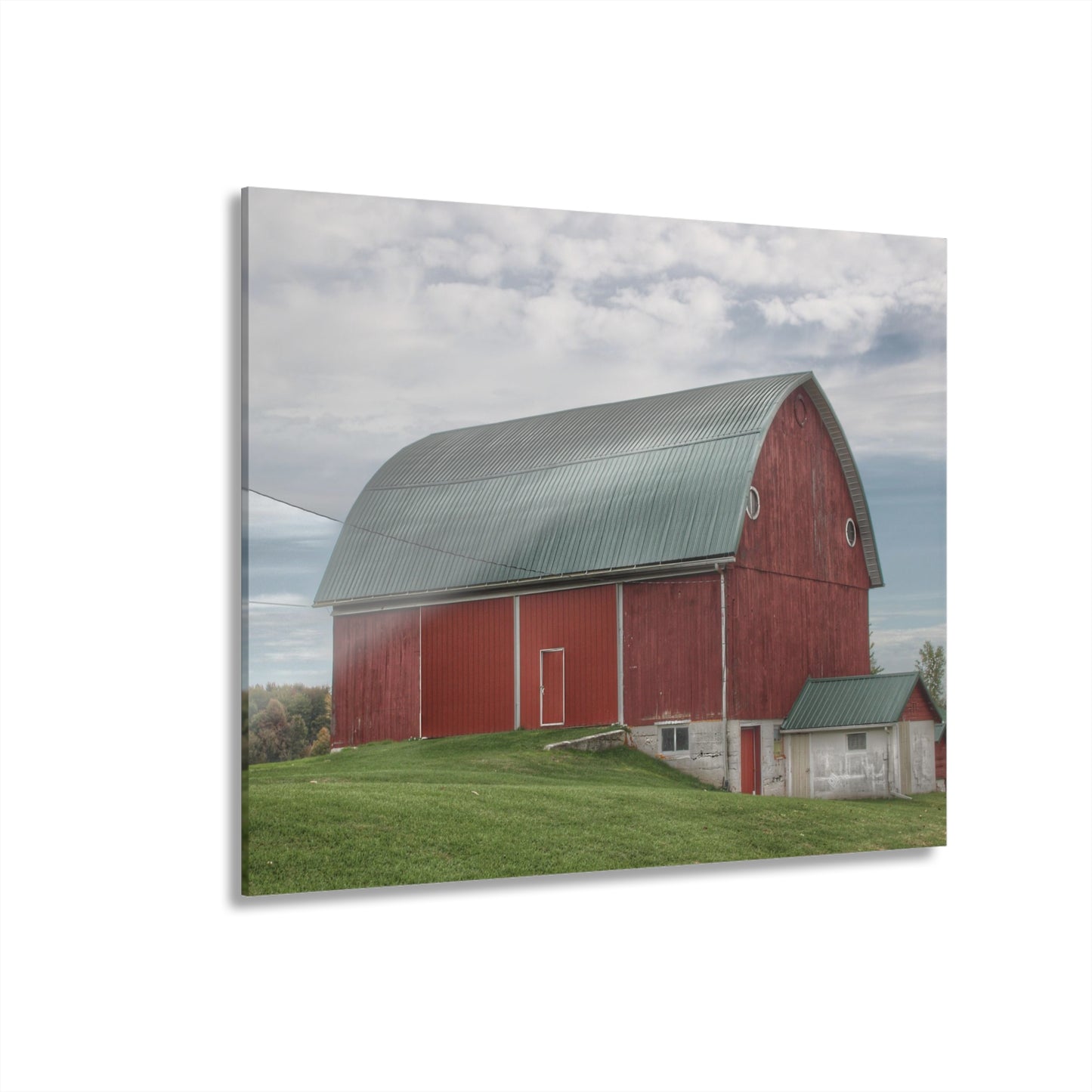 U R There Photography Elmwood Road Red I Rustic Farmhouse Acrylic Wall Print 14″ x 11″ (Horizontal) 0.25''