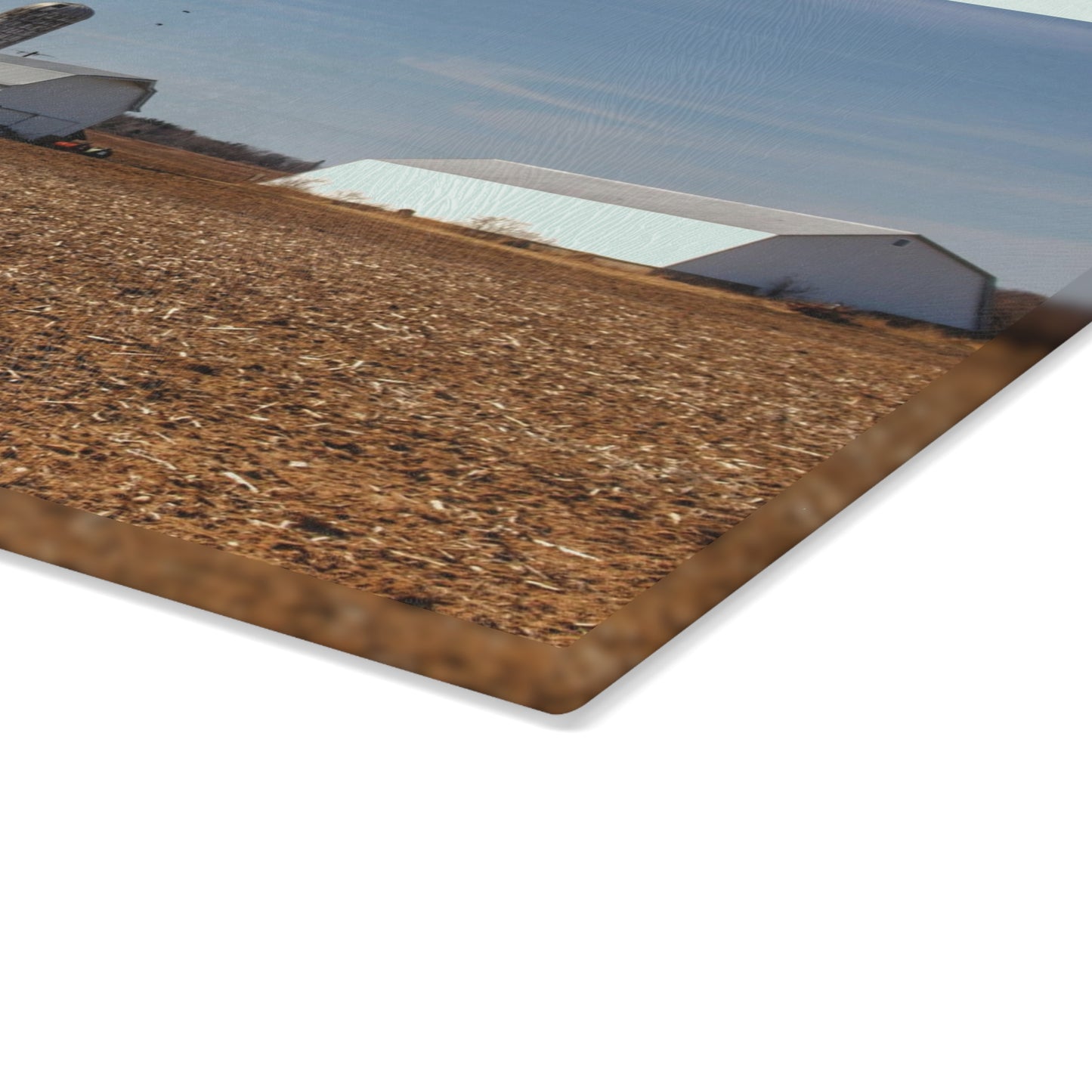 U R There Photography Colling Whites Rustic Farmhouse Tempered-Glass Cutting Board