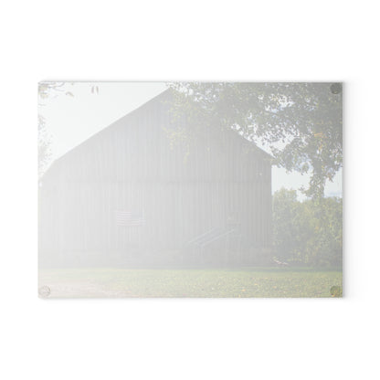U R There Photography Sutton Road Patriot Grey II Rustic Farmhouse Tempered-Glass Cutting Board