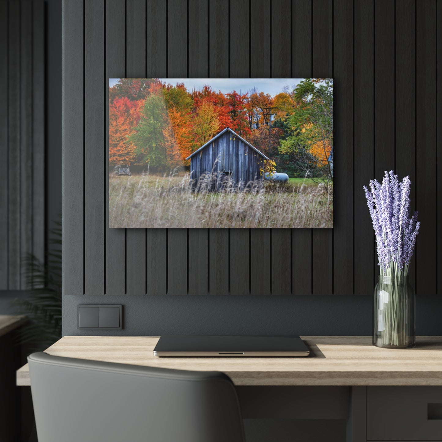 U R There Photography Beyond Church Road Little Grey Rustic Farmhouse Acrylic Wall Print