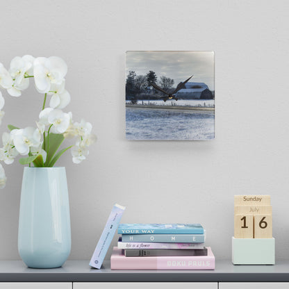 U R There Photography Burnside Road Greys Rustic Farmhouse Acrylic Analog Wall Clock