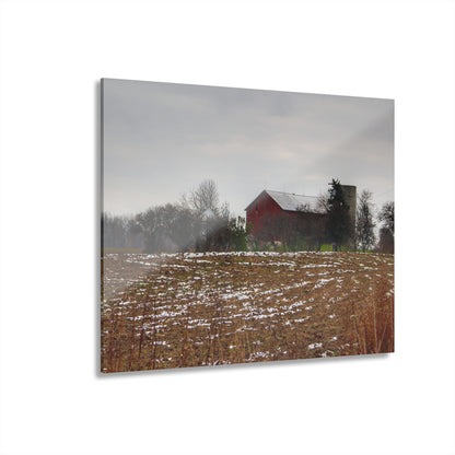 U R There Photography Brook Road Red Rustic Farmhouse Acrylic Wall Print