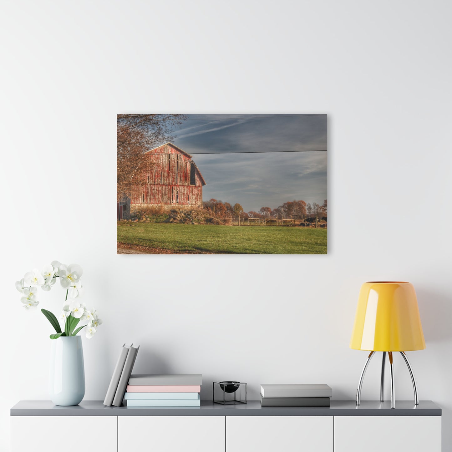 Barn Boutique Modern Farmhouse Acrylic Wall Print| Marathon Road Red Cow Barn II