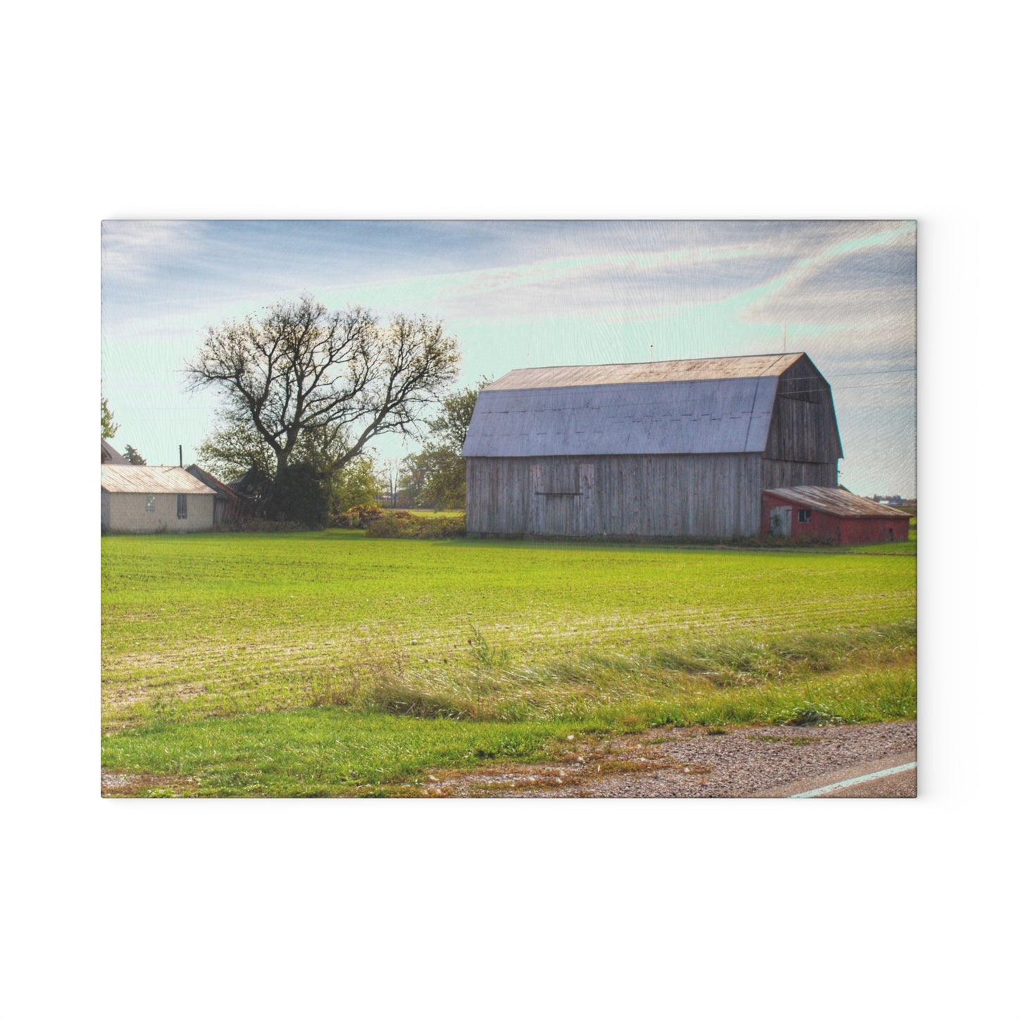 U R There Photography North Gera Road Red Rustic Farmhouse Tempered-Glass Cutting Board