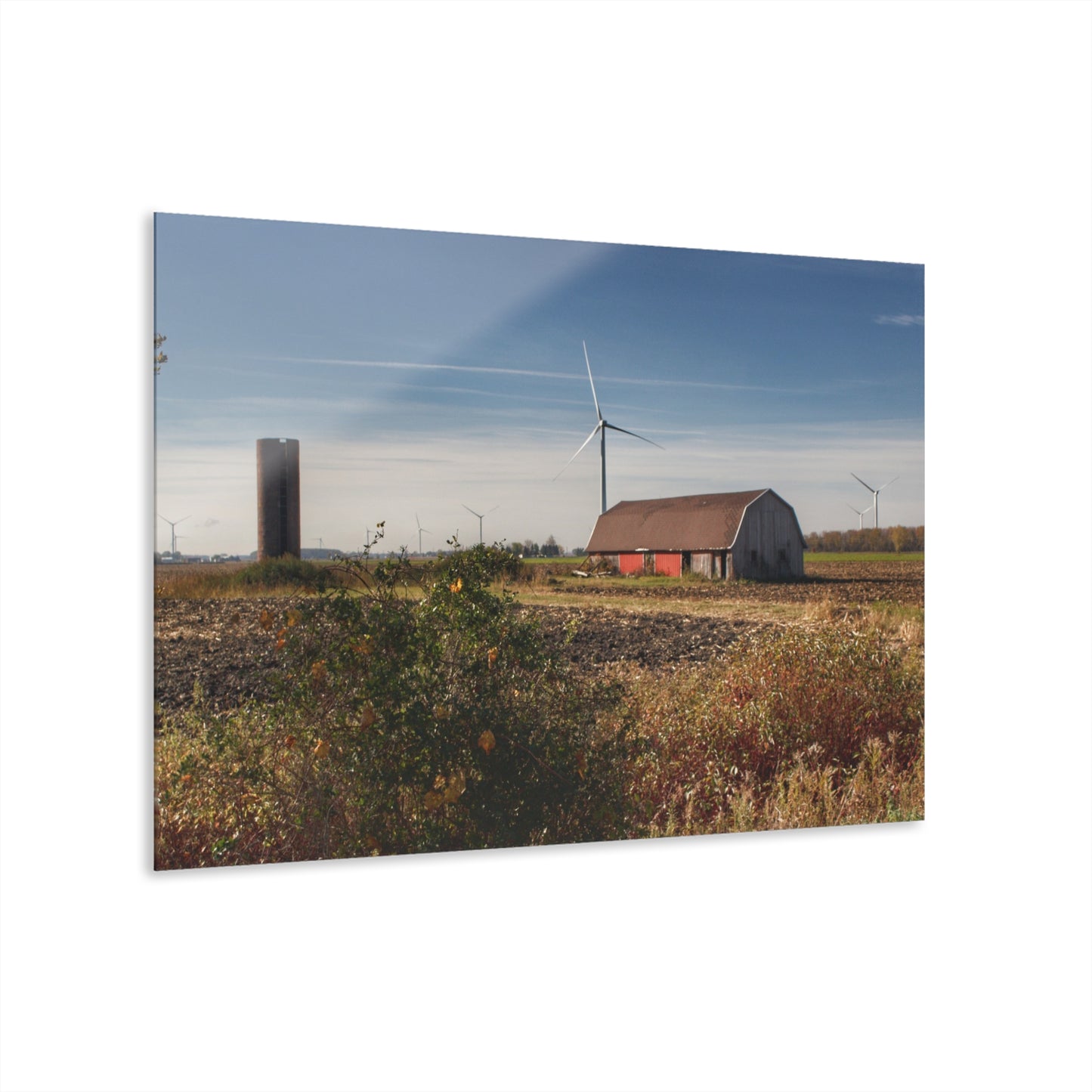 U R There Photography Darbee Red and Silo Rustic Farmhouse Acrylic Wall Print