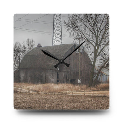 U R There Photography Barnes Road End of Days Rustic Farmhouse Acrylic Analog Wall Clock