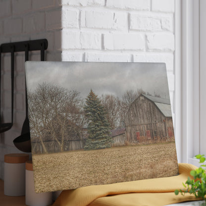 U R There Photography Frankenmuth Flint Street Farm Rustic Farmhouse Tempered-Glass Cutting Board