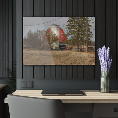 U R There Photography Blood Road Red and Horses Rustic Farmhouse Acrylic Wall Print