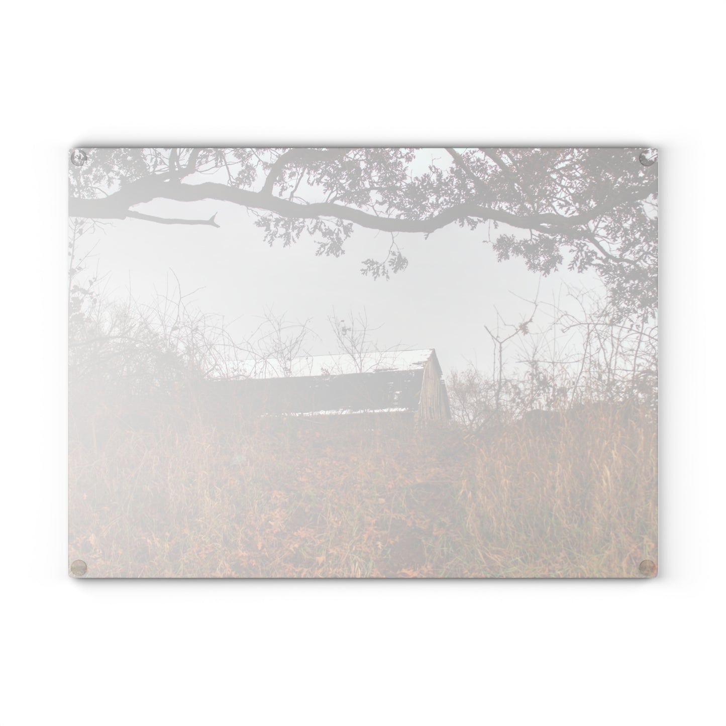 U R There Photography North Oxford Road Grey III Rustic Farmhouse Tempered-Glass Cutting Board