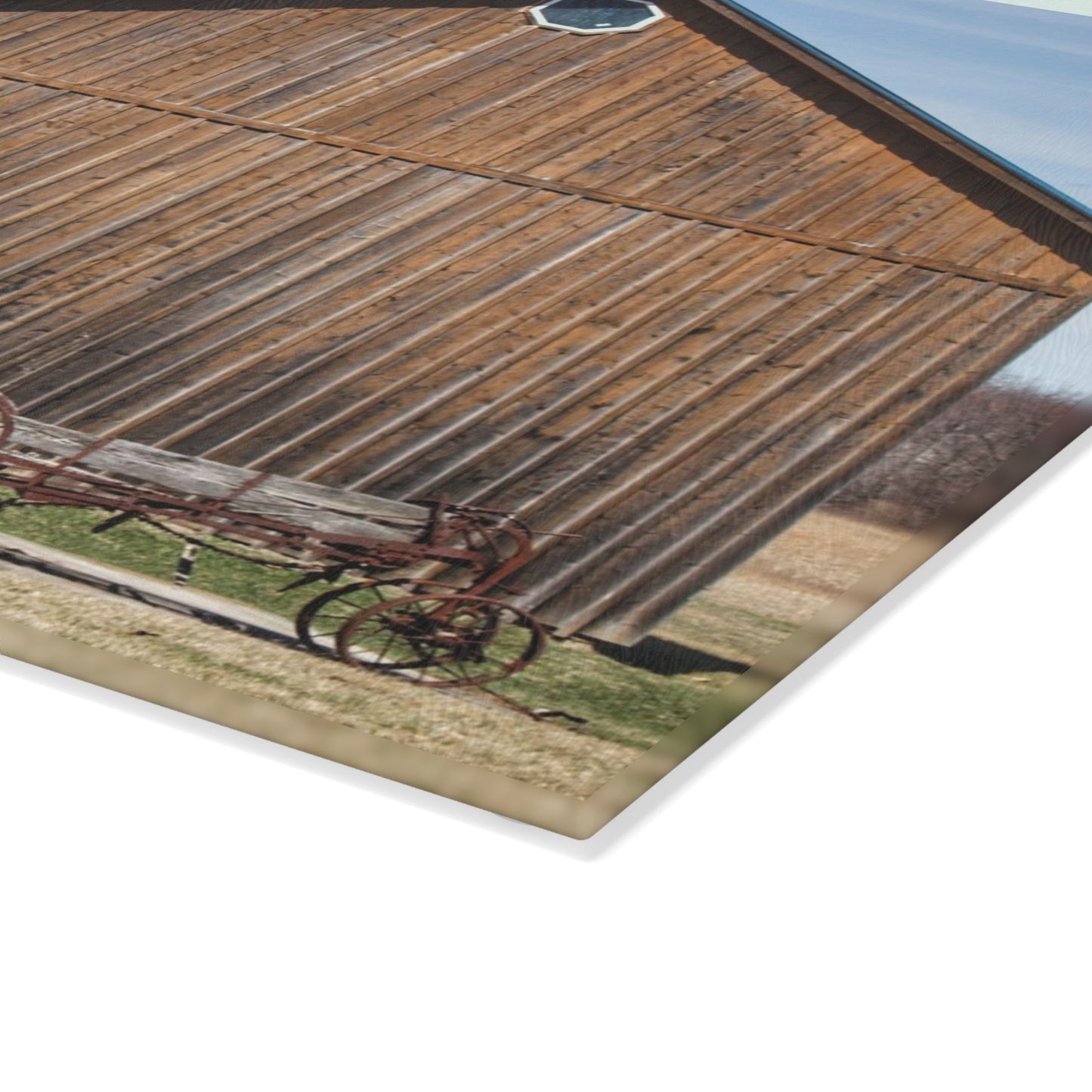 U R There Photography Barn and Buggy Rustic Farmhouse Tempered-Glass Cutting Board