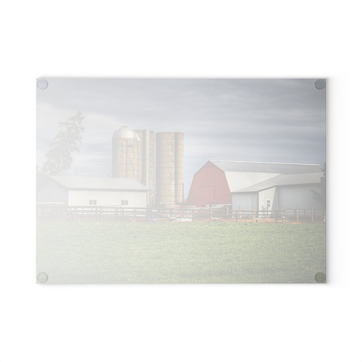 U R There Photography M-24 Farm Rustic Farmhouse Tempered-Glass Cutting Board