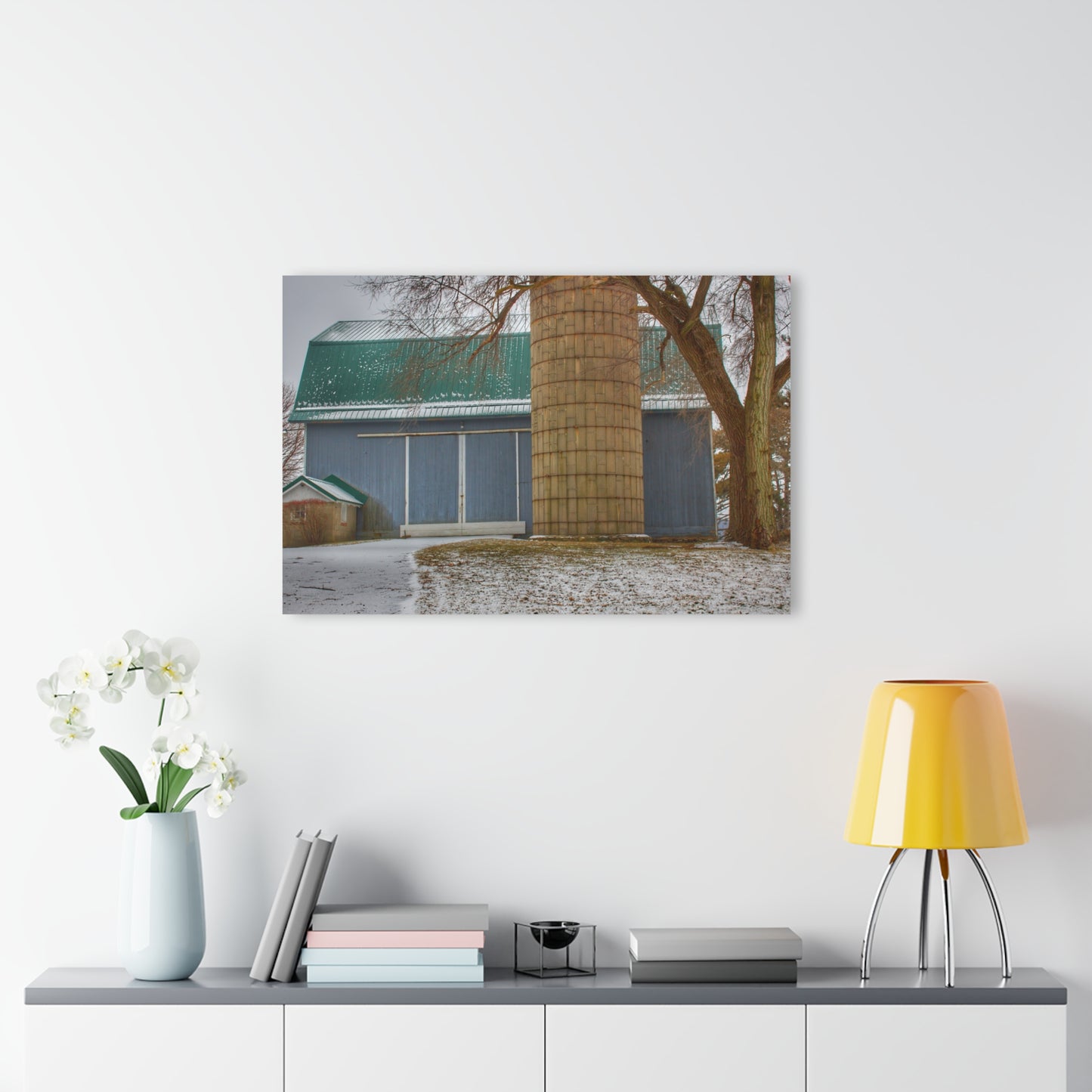 U R There Photography Hollow Corners Grey and Silo Rustic Farmhouse Acrylic Wall Print