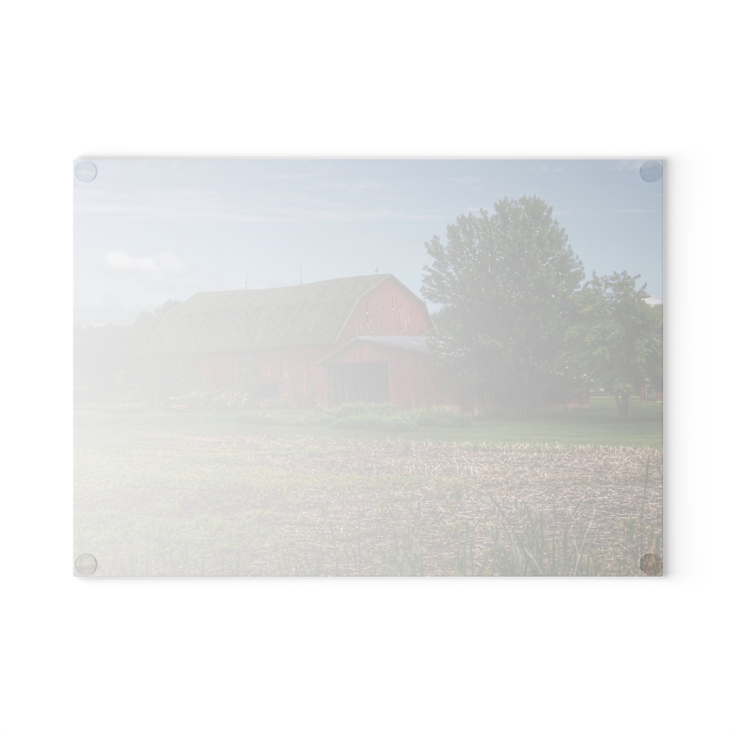 U R There Photography Murphy Lake Road Reds Rustic Farmhouse Tempered-Glass Cutting Board