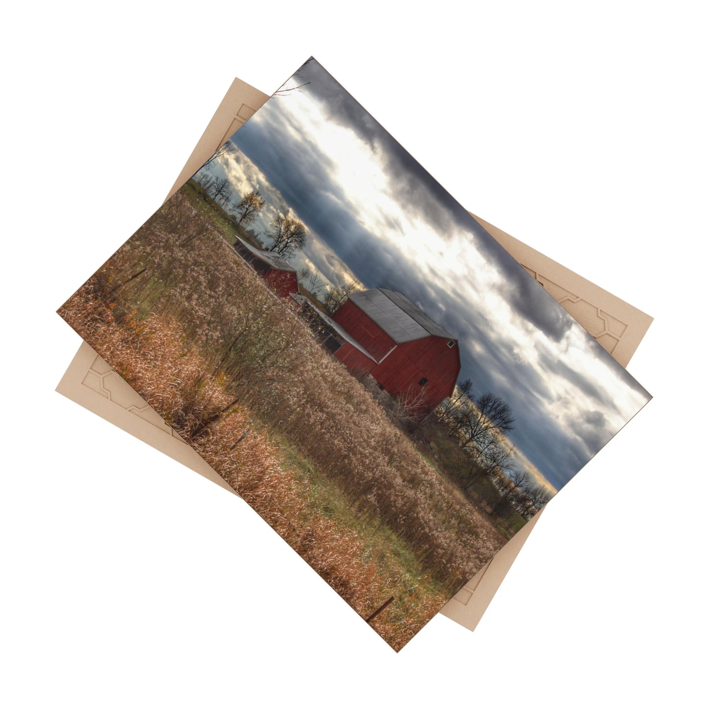 U R There Photography Booth Road Cow Barn II Rustic Farmhouse Decorative Ceramic Tile