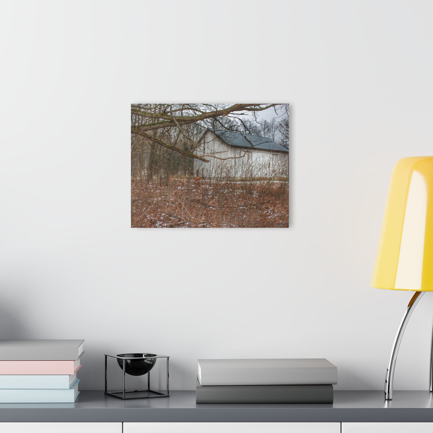 U R There Photography Norway Lake Hidden White Rustic Farmhouse Acrylic Wall Print