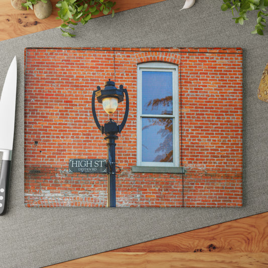 U R There Photography High Street Rustic Farmhouse Tempered-Glass Cutting Board