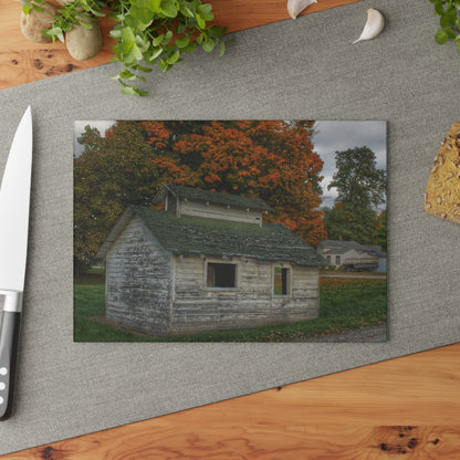 U R There Photography Rural Shack of Metamora Rustic Farmhouse Tempered-Glass Cutting Board
