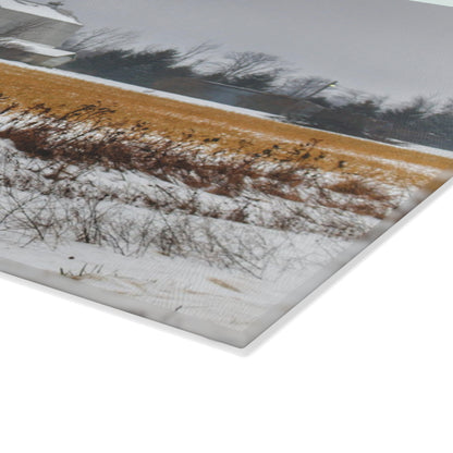 U R There Photography Argyle Road Grey Rustic Farmhouse Tempered-Glass Cutting Board