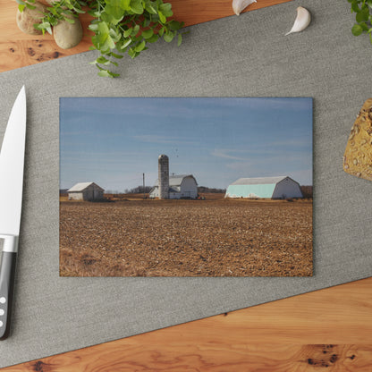 U R There Photography Colling Whites Rustic Farmhouse Tempered-Glass Cutting Board