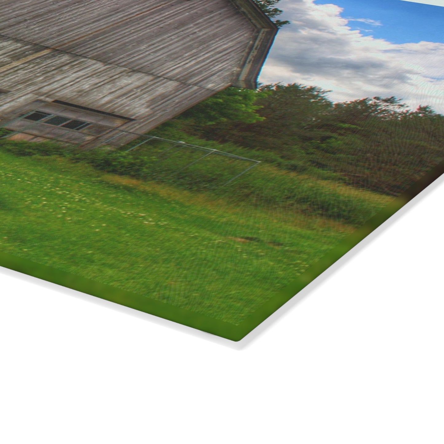 U R There Photography Fieldstone Grey Rustic Farmhouse Tempered-Glass Cutting Board