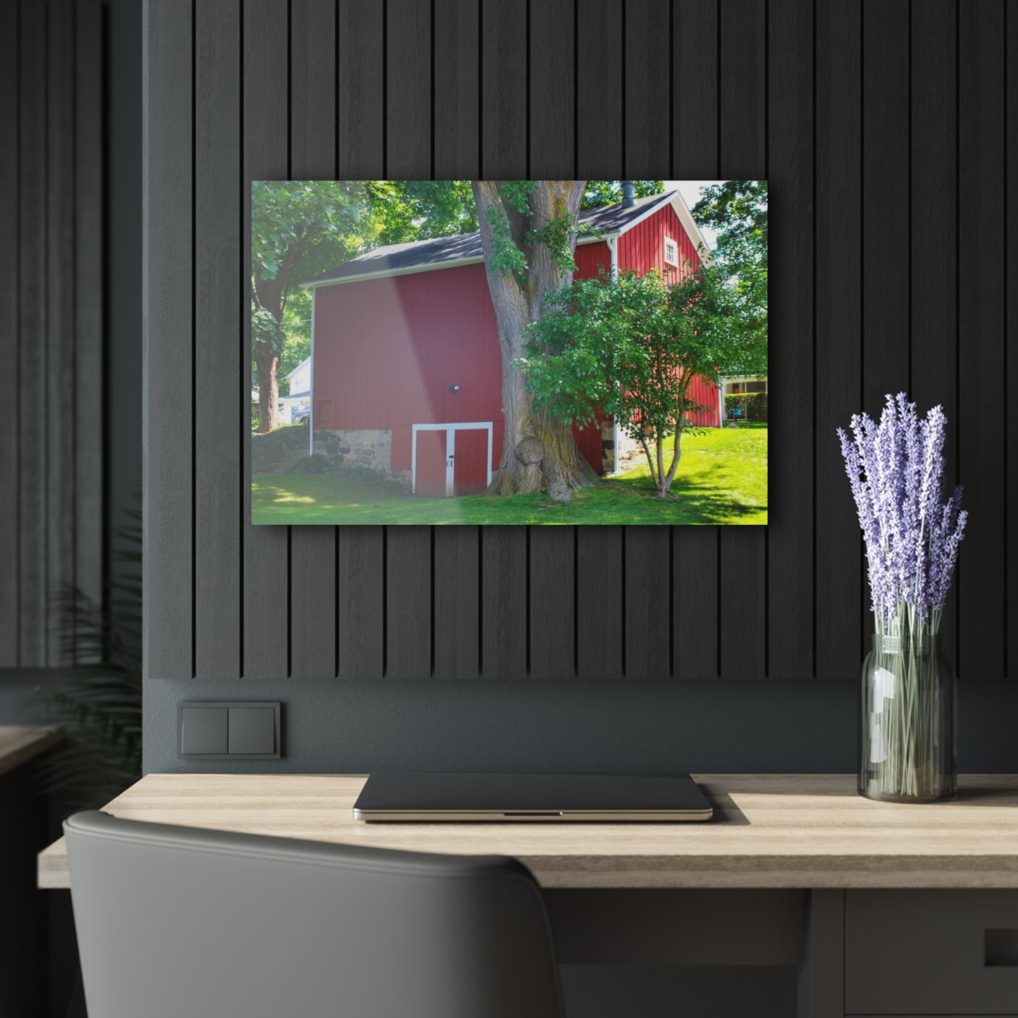 U R There Photography Court Street City Red Rustic Farmhouse Acrylic Wall Print