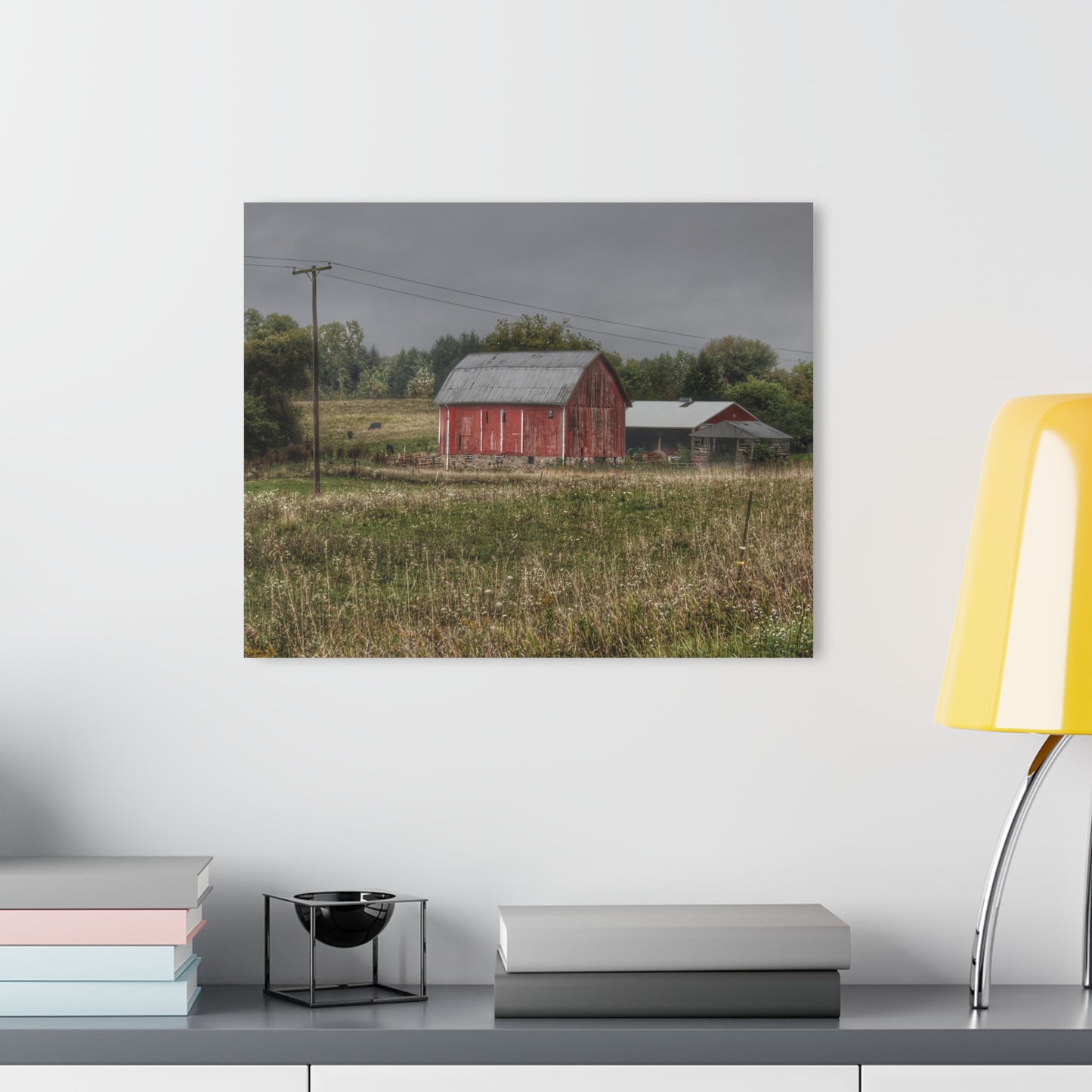 U R There Photography North Lake Road Red I Rustic Farmhouse Acrylic Wall Print