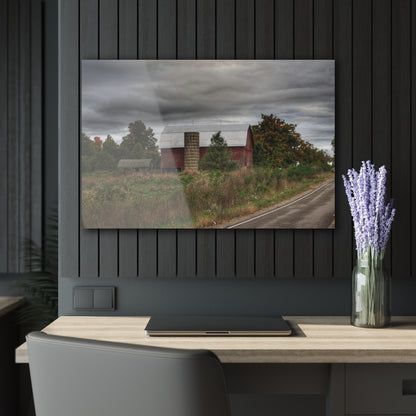 U R There Photography Columbiaville Red in Fall I Rustic Farmhouse Acrylic Wall Print
