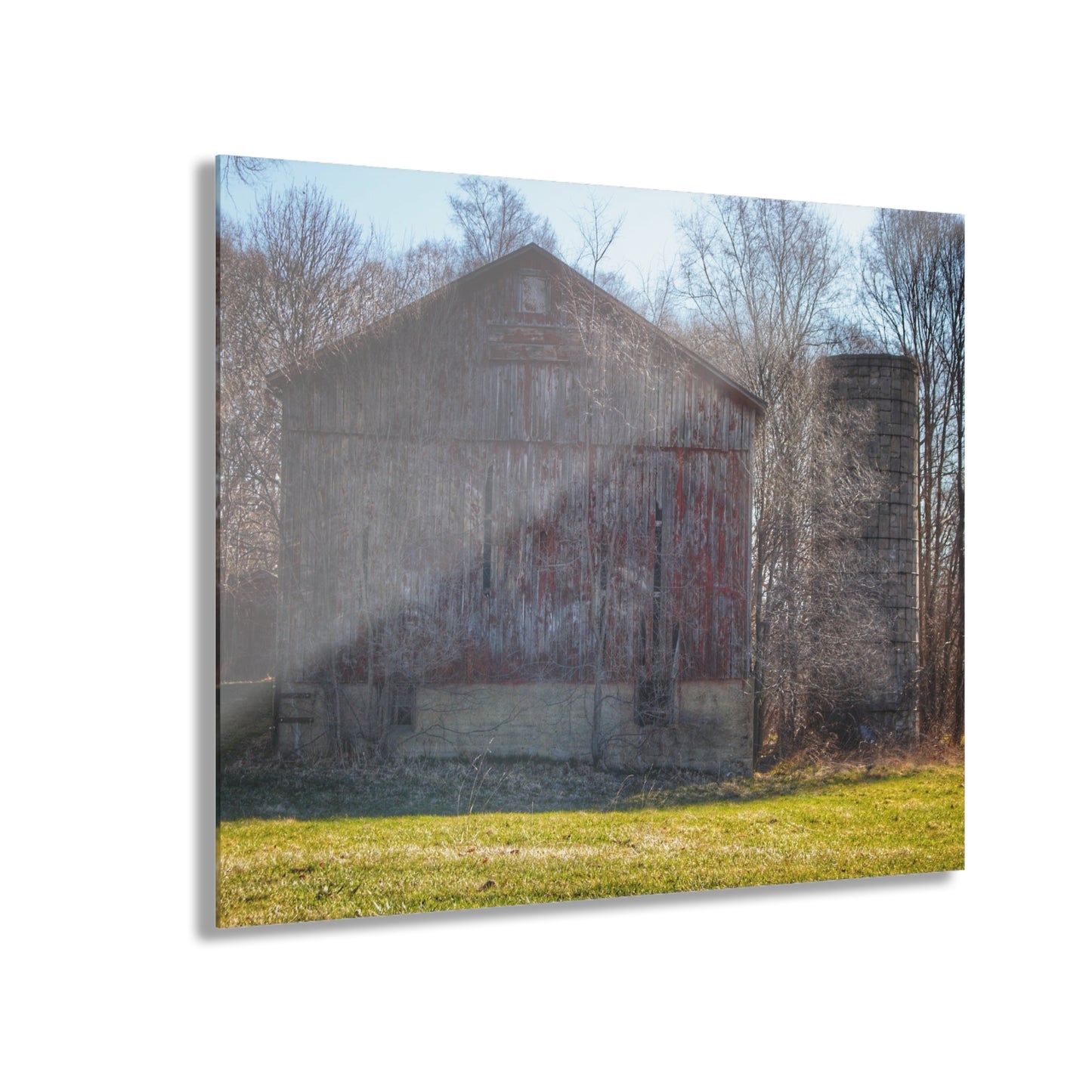 U R There Photography M-15 Red Rustic Farmhouse Acrylic Wall Print