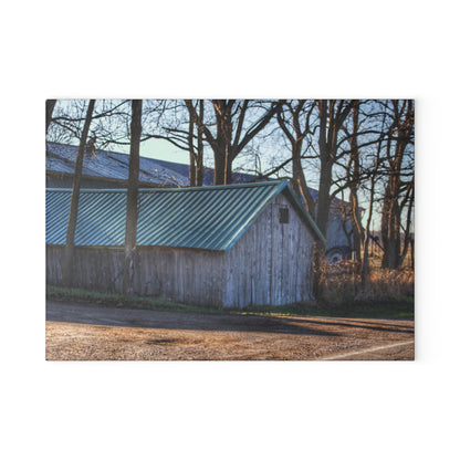 U R There Photography Baldwin Roadside Shack Rustic Farmhouse Tempered-Glass Cutting Board