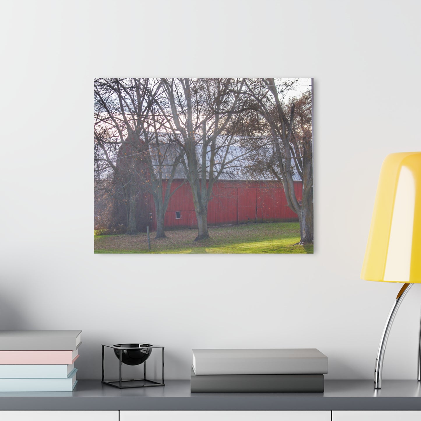 U R There Photography Vienna Road Hidden Red Rustic Farmhouse Acrylic Wall Print