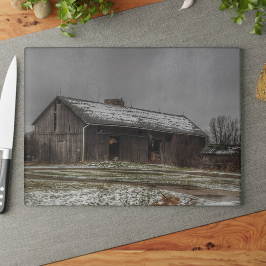 U R There Photography Wilder Road Grey in Spring Rustic Farmhouse Tempered-Glass Cutting Board