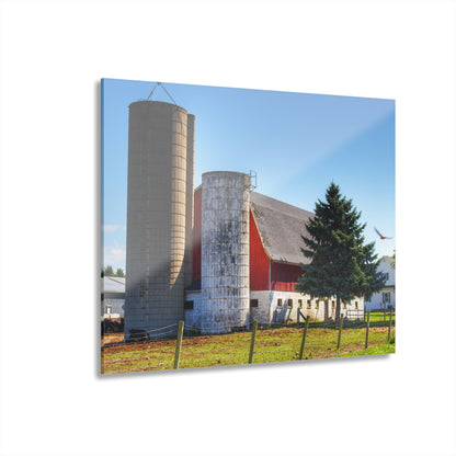 U R There Photography Hunters Creek Red Cow Barn I Rustic Farmhouse Acrylic Wall Print