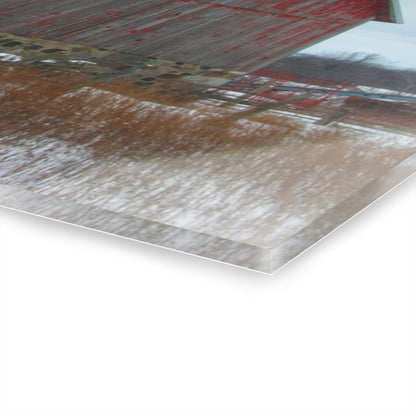 U R There Photography Lake Pleasant Stone Red and Little Grey Rustic Farmhouse Acrylic Wall Print