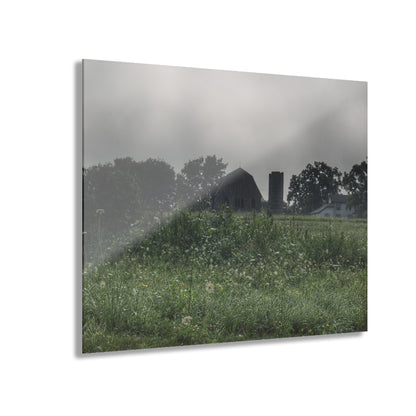U R There Photography Hill Road Grey in the Fog Rustic Farmhouse Acrylic Wall Print