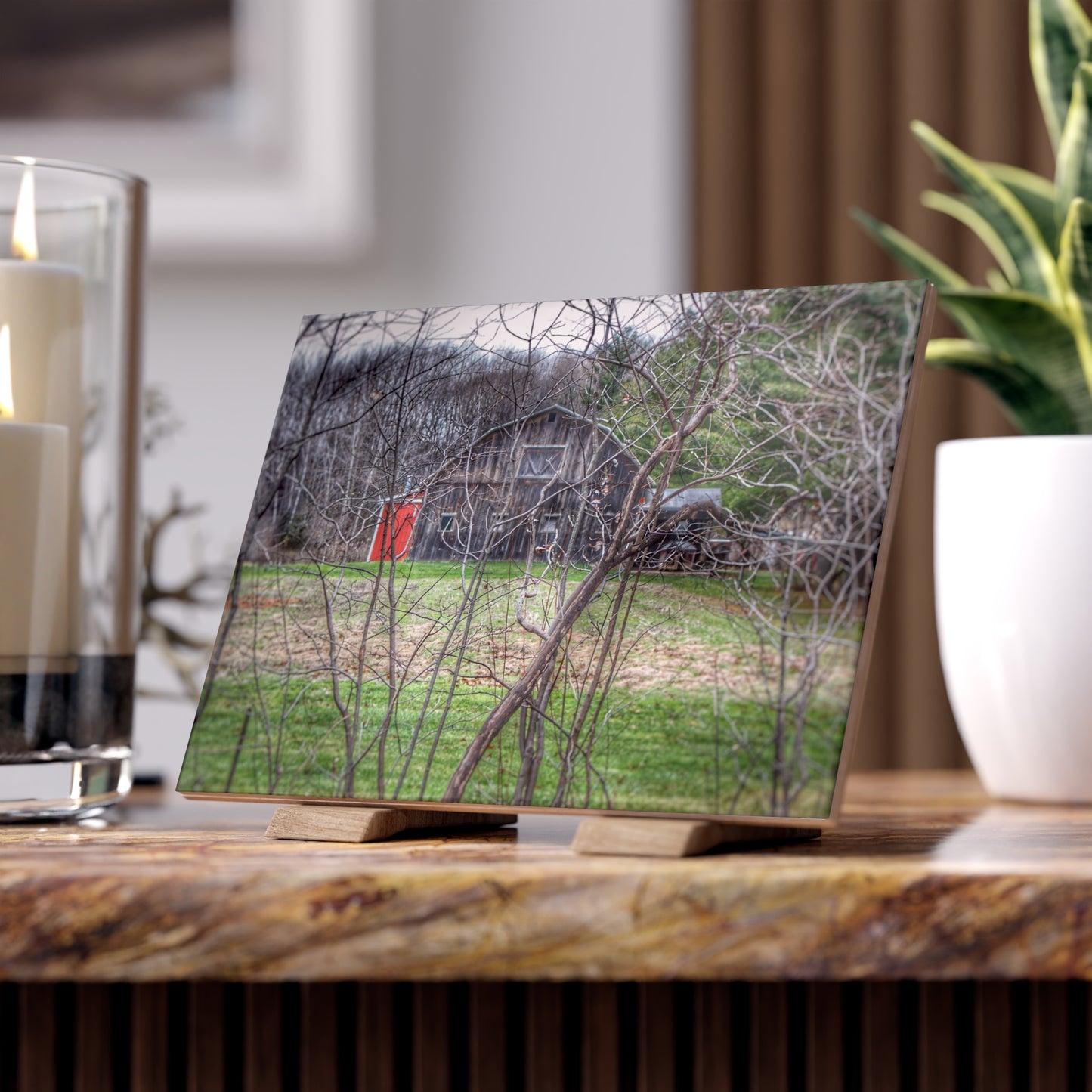 U R There Photography Hidden Capac Grey Rustic Farmhouse Decorative Ceramic Tile