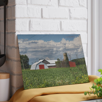 U R There Photography Montrose Farm I Rustic Farmhouse Tempered-Glass Cutting Board