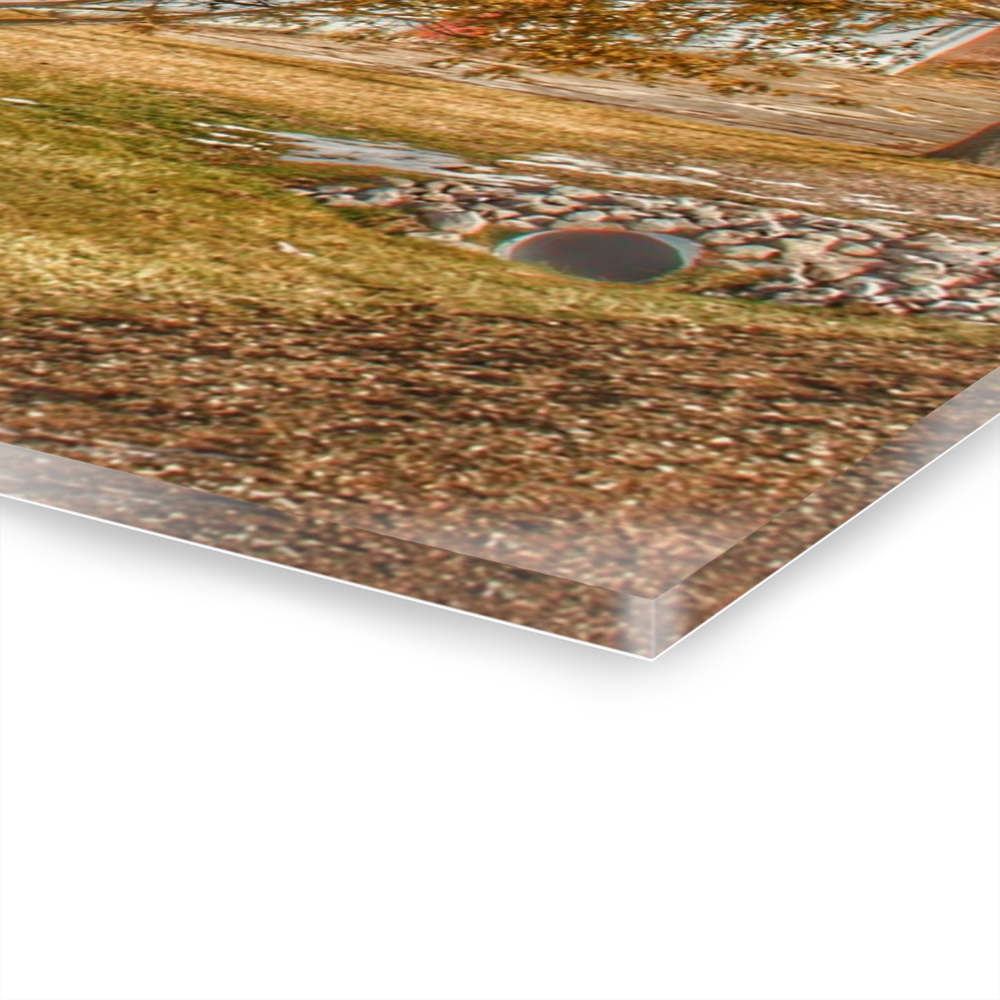 U R There Photography Newark Road Red and Silos II Rustic Farmhouse Acrylic Wall Print