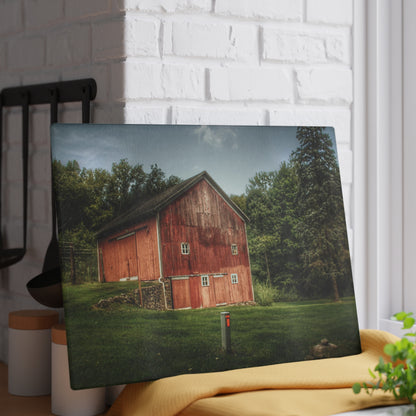 U R There Photography Buckhorn Lake Road Red Rustic Farmhouse Tempered-Glass Cutting Board