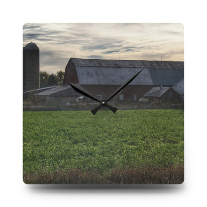 U R There Photography Shepard Road Farm II Rustic Farmhouse Acrylic Analog Wall Clock