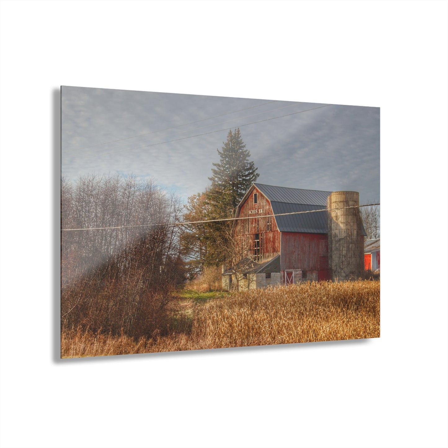 U R There Photography Otter Lake Road Red I Rustic Farmhouse Acrylic Wall Print