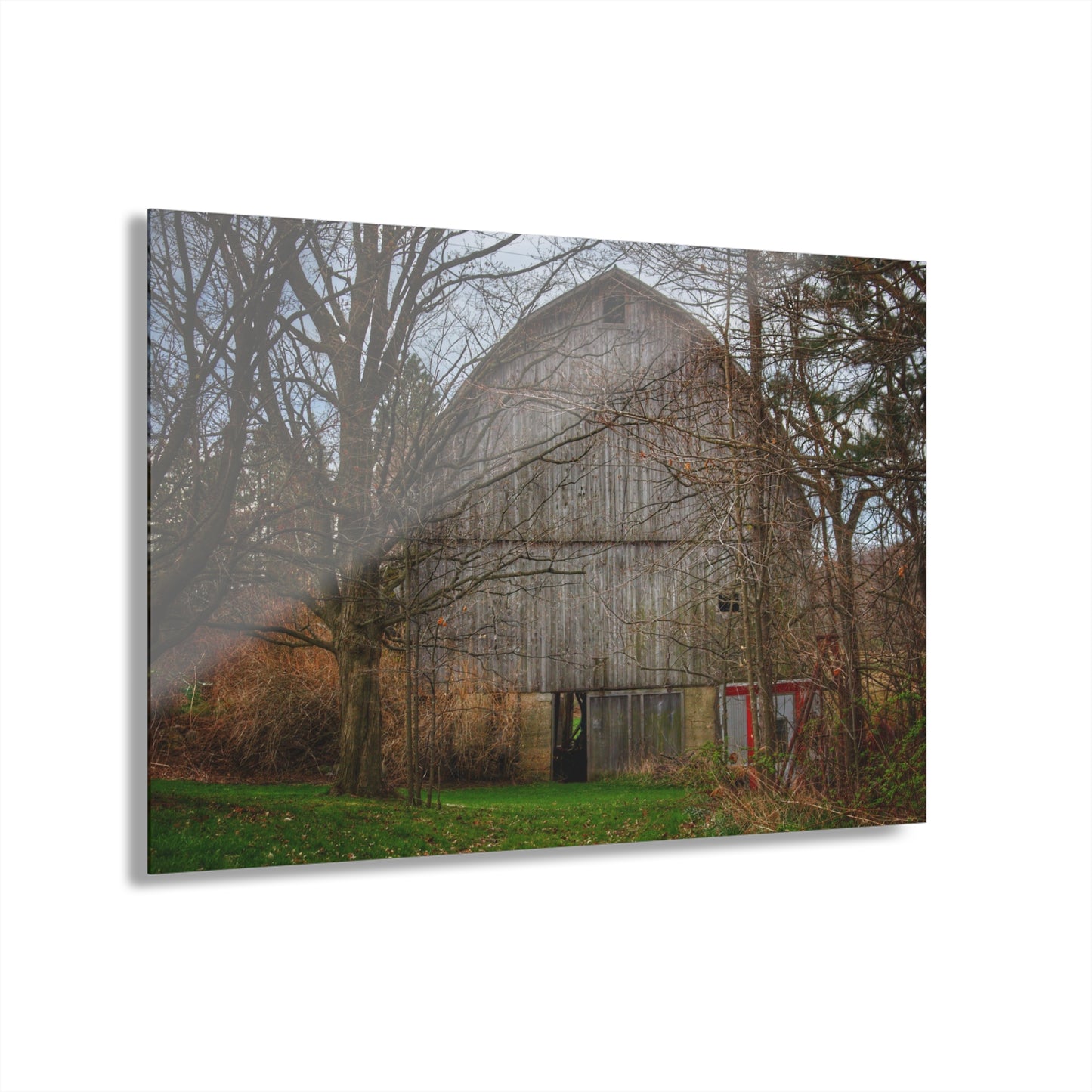 U R There Photography West Murphy Lake Road Grey Rustic Farmhouse Acrylic Wall Print